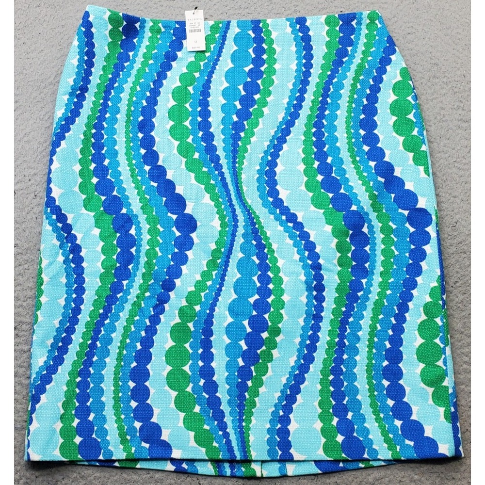 Talbots Straight & Pencil Skirt Womens 12 Multi Patterned Modern Fit Back Zip